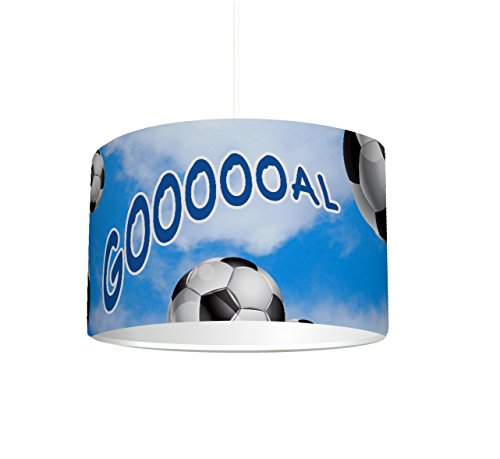 Kinderzimmer Lampenschirm "Fußball" KL12 | kinderleicht eine Fußball-Lampe erstellen | als Steh- oder Hängeleuchte/Deckenlampe | perfekt für Fußball-begeisterte Jungen & Mädchen | STIKKIPIX