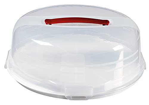 Curver Chef@Home Kuchenbox (für Flache, runde Kuchen), transparent/weiß