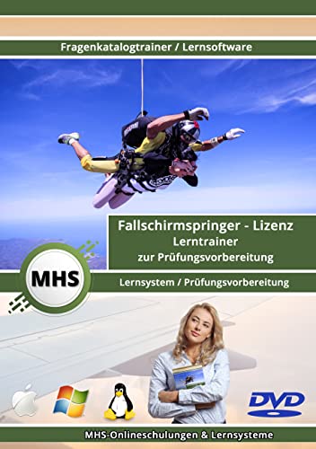 Fallschirmspringer Lizenz - Fragenkatalog zur Prüfungsvorbereitung mit über 500 Lern- & Prüfungsfragen - Betriebssystem Windows - Alle Versionen auf DVD