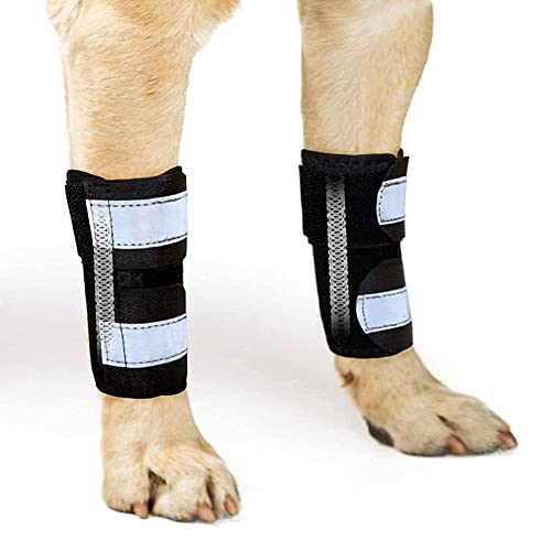 NeoAlly Pair Front Leg Braces for Dogs and Cats with Metal Strip Inserts to Stabilize and Support Canine Wrist Carpal Joints, Super Supportive to Prevent Leg Injuries Sprains Arthritis (X-Small)