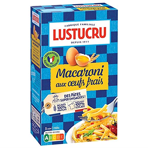 LUSTUCRU – Macaroni mit frischen Eiern, 250 g, 4 Stück