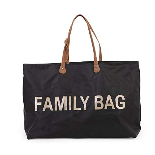 Sehr geräumige FAMILY BAG Tasche groß in Schwarz inklusive abnehmbare Innentasche, 55 x 18 x 40 cm