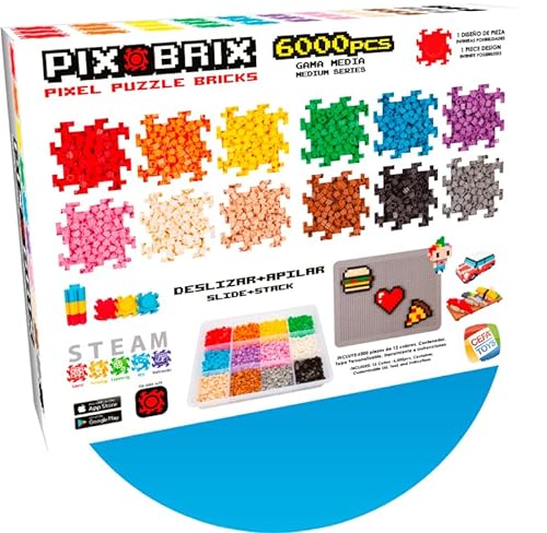 Cefa Toys Pix Brix Pixel, Art Container 6000 Stück, mittelgroß, klein