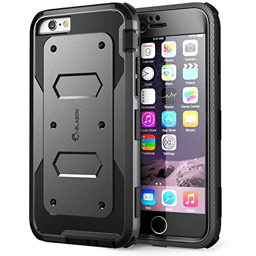 i-Blason Apple iPhone 6 / 6S (4.7 Zoll) Hülle Armorbox Case Outdoor Handyhülle Stoßfest Schutzhülle Bumper Cover mit integriertem Displayschutz, Schwarz
