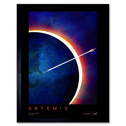 NASA Artemis Moon Mission Visionary Lunar Space Travel Destination Poster Art Print Framed Poster Wall Decor 12x16 inch