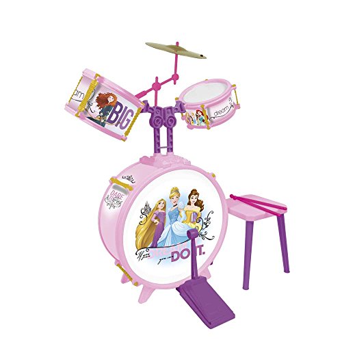 REIG 5288 Prinzessinen Disney Princess Schlagzeug mit Stuhl und Schlagstöcken