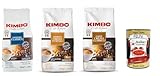 Kimbo caffe' in grani testpaket, Espresso Crema - Classico- Intenso Kaffeebohnen 3x 1kg, whole beans coffee fur espresso, Mittel Röstung + Italian Gourmet polpa 400g