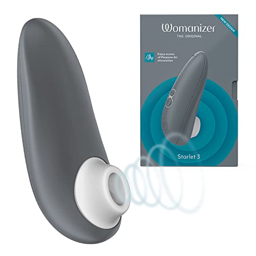 Womanizer Starlet 3 Klitoris - Sauger für Frauen - Auflege-Vibrator mit 6 Intensitätsstufen - Wasserdichtes Sexspielzeug - mit Loovara Gleitgel - Grau