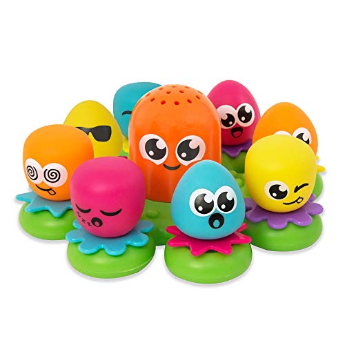 TOMY E2756 Wasserspiel für Kinder Okto Plantschis Mehrfarbig, Hochwertiges Kleinkinderspielzeug, Spielzeug für die Badewanne, Babyspielzeug ab 1 Jahr, Geschenke für Babys, Badewannenspielzeug