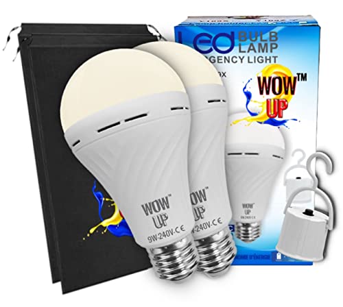 WOW UP LED-Lampe, Wave, wiederaufladbar, intelligent, inkl. Transporttasche, Stromausfall (E27 für 220 V) Warmweiß, sehr sparsam, Camping, Notlicht, 9 W (2)