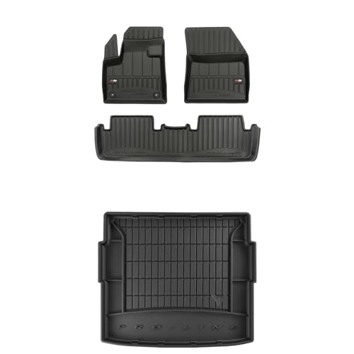FROGUM ProLine 3D EIN Satz Gummimatten Exklusiven Auto Fußmatten und Kofferraumwanne Kofferraummatte für DS 7 Crossback ab 2017 | Die höchsten Kanten