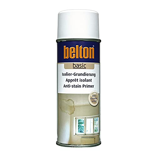 belton Isolier-Grundierung, Weiß, 400 ml, zum wirksamen „Absperren“ von Wasserflecken, Schimmel, Nikotin, für Decken und Wände