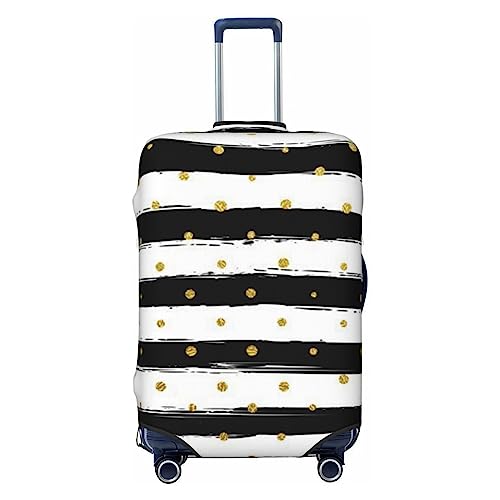 OPSREY Gepäckabdeckung mit Tinten- und Goldpunkt-Streifen, elastisch, waschbar, für 53,3 - 81,3 cm, Schwarz , S