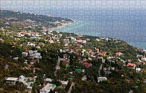 GUOHLOZ Puzzle | Puzzle Erwachsene Anspruchsvoll | 1000 Puzzle | Puzzel Stadt, Küste, Jalta, 75x50cm