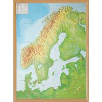 Georelief 3D Reliefkarte Skandinavien