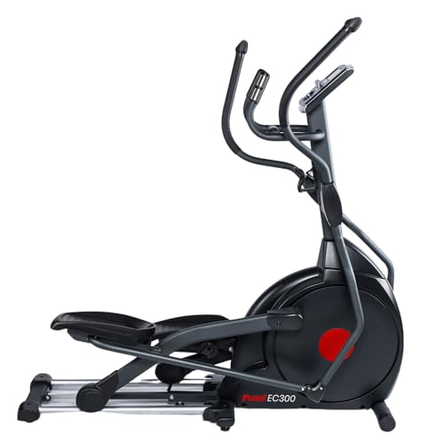 FUEL Fitness EC300 Crosstrainer, klappbarer Ellipsentrainer für zuhause, 20kg Schwungmasse für natürliche, gelenkschonende Bewegung, 45cm Schrittlänge, LCD-Computer mit 14 Programmen und App-Anbindung