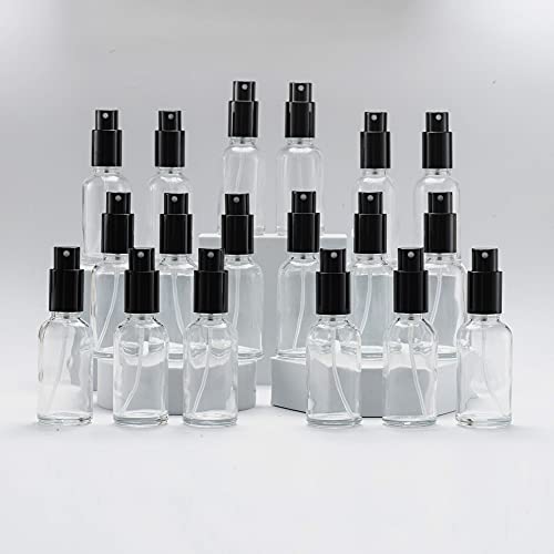 Yizhao Transparent Leer Sprühflasche Glas 30ml mit [zerstäuber], Sprühflasche Klein für Ätherisches Öl,Aromatherapie,Parfüm,Massage,Reiseflüssigkeit, Make-up,Tragbare Kosmetikflaschen–18Pcs