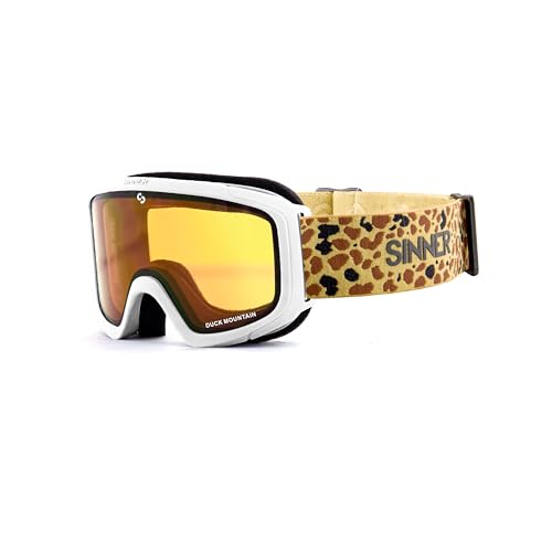 SINNER Duck Mountain-Matte White-Double Full Gold Mirror-Cat. S3 Sonnenbrille, Erwachsene, Unisex, mehrfarbig (mehrfarbig), Einheitsgröße