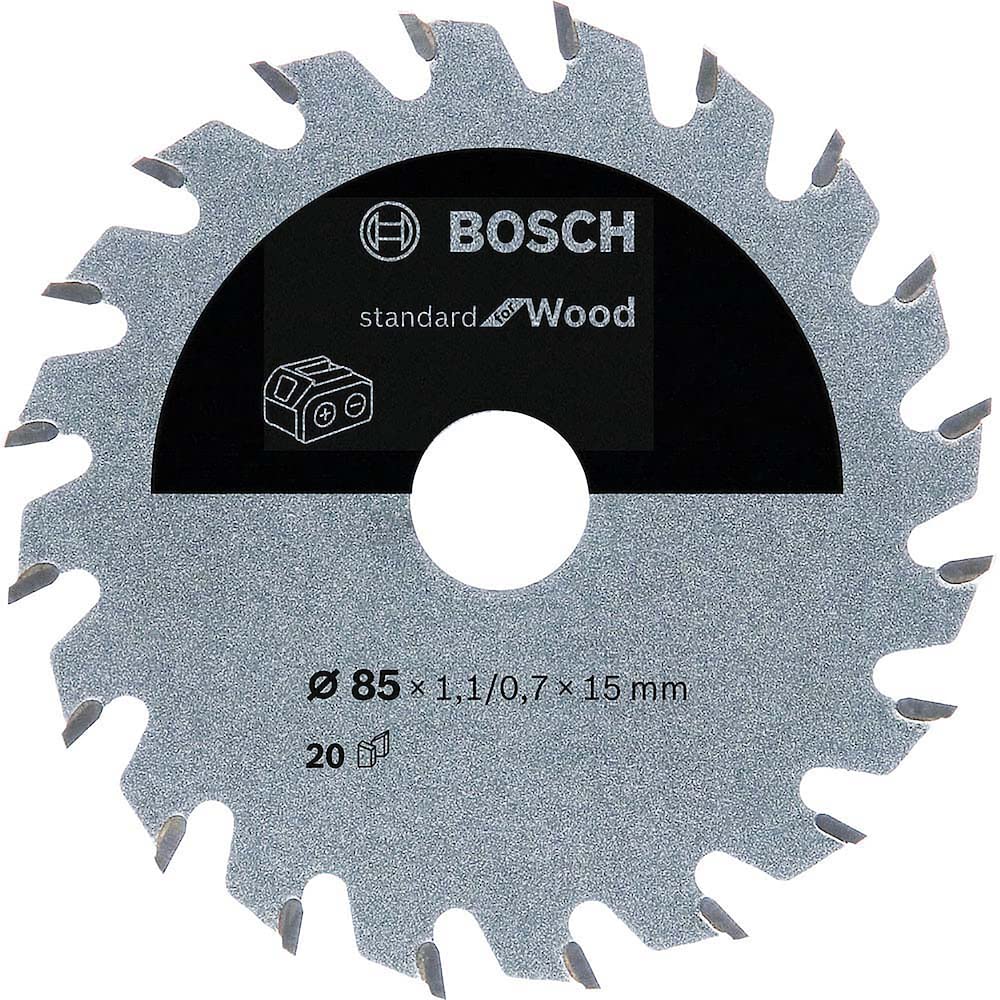 Bosch Accessories 1x Kreissägeblatt Standard for Wood (Holz, Sägeblatt Ø 85 x 15 x 1,1 mm, 20 Zähne, Zubehör Akku Kreissäge)