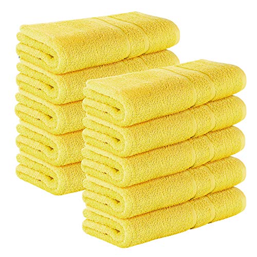 10 Stück Premium Frottee Duschtücher 70x140 cm in gelb von StickandShine in 500g/m² aus 100% Baumwolle