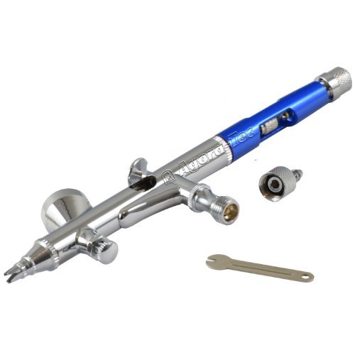 Agora-Tec® AT- Airbrush Pistole Kit AT-ADA-03-blue "Double Action" mit 0,2mm Düse und Nadel