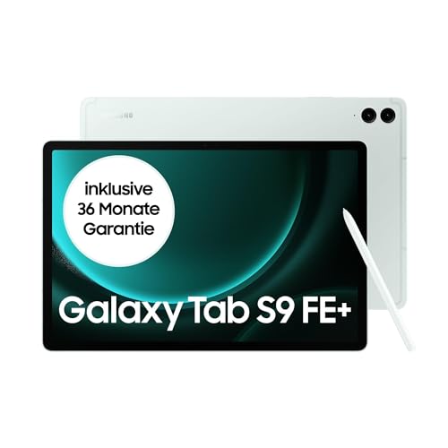 Samsung Galaxy Tab S9 FE+ Android-Tablet, 128 GB Speicher, Mit Stift (S Pen), Lange Akkulaufzeit, Simlockfrei ohne Vertrag, WiFi, Mint, Inkl. 12 Monate Herstellergarantie [Exklusiv bei Amazon]