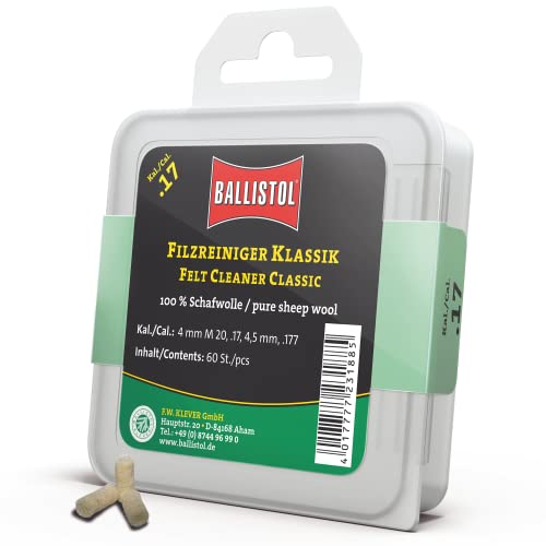 BALLISTOL Unisex – Erwachsene 23188 Filzreiniger, neutral, Kaliber .17/4,5 mm-60 Stück