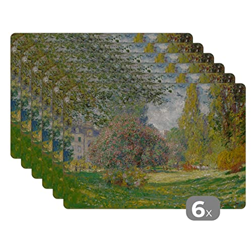 Placemats Platzdeckchen Platzset Tischset 6-teilig Tischdeko Untersetzer 45x30 cm Landschaft Parc Monceau - Gemälde von Claude Monet
