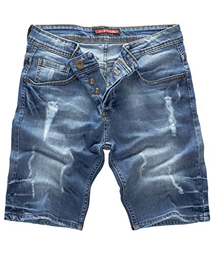 Rock Creek Herren Shorts Jeansshorts Denim Stretch Sommer Shorts Regular Slim [RC-2123 - Night Blue W29]