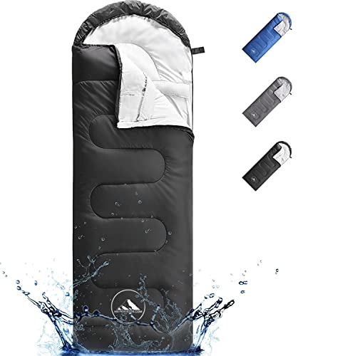 Hikemeister® Mumien Schlafsack Deckenschlafsack mit Kopfteil 220x75 cm 950 g, Farbe:Schwarz