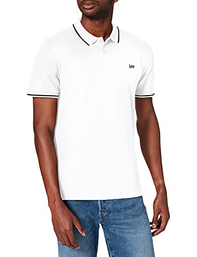 Lee Herren T-Shirt Pique Polo, Weiß (Bright White Lj), Small