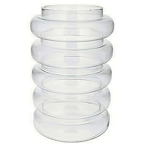 Design Vasen aus Glas in Ring-Optik Vasen Kurve - Vasen Curve - Vase mit Ringen - Moderne Vasen - Nordische Stilvase - Boho-Vase - Pampasgrasvasen - Runde Vase Farbe 5 Ringe - H 27,5 cm (Ø 13/18 cm)