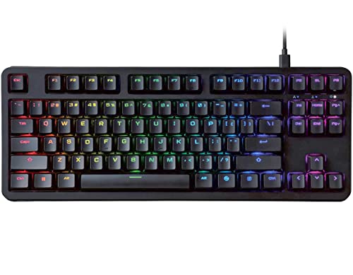 ELECOM Gaming V Custom VK310 Tenkeyless RGB Gaming-Tastatur, Hintergrundbeleuchtung, kabelgebundene mechanische Tastatur, abnehmbares geflochtenes Kabel, PBT Tastenkappen (TK-VK310SBK)