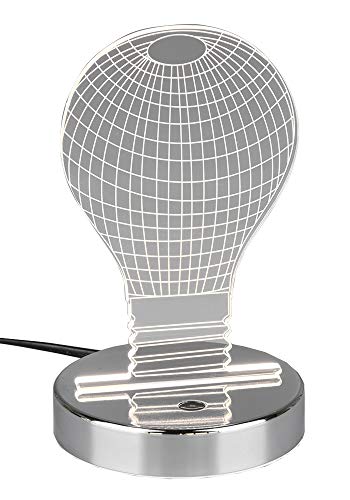 Reality LED Tischleuchte Bulb chrom, mit integriertem Dimmer