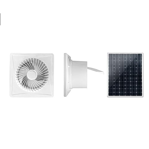 FIGGRITID Solarbetriebene Abluftventilatoren, bürstenloser Solarventilator, 17 W, Solarpanel mit 20,3 cm für Schuppenbelüftung, Hühnerstall, Haustierhäuser