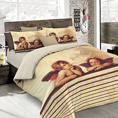 Sogni D'autore Italian Bed Linen Bettbezug, Doppelte, 100% Baumwolle, Multicolor SD59, DOPPEL