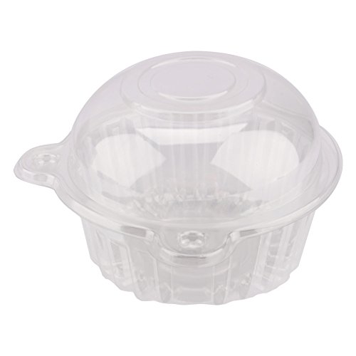 100 Stück Cupcake-Box aus Kunststoff, transparent, Muffinförmchen für Zuhause, Küche, 112 mm x 80 mm