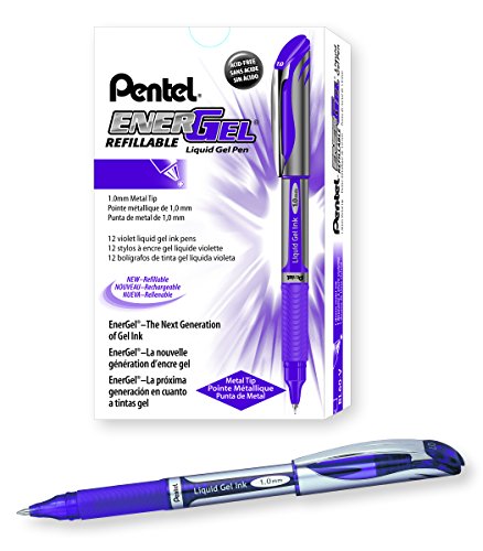Pentel BL60-V Gel-Tintenroller EnerGel mit Kappe 1,0 mm, 12 Stück, violett