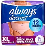 Always Discreet, Inkontinenz-Unterwäsche für Damen, maximaler klassischer Schnitt, extragroß, 15 Stück