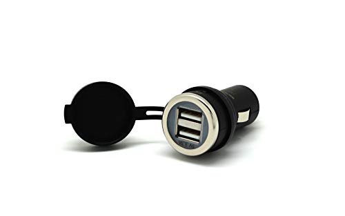 Cliff-Top® 3.3 Amp Ultra Fast USB Auto Ladegerät (Auto Shunt) für Auto, LKW, Motorrad, und Marine - Made in Taiwan (schwarz)
