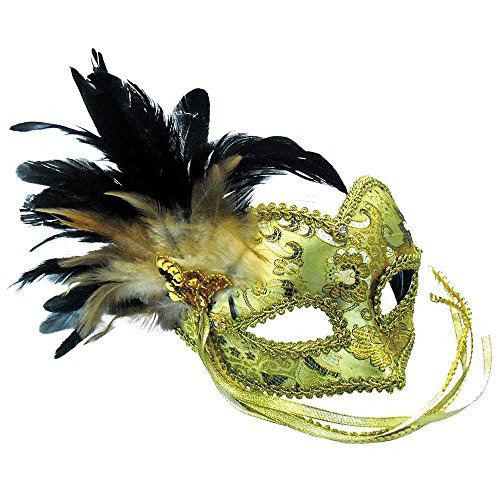 Bristol Novelty em393 Eye Maske mit geflochtenen Muster auf, Kopfband, Gold, One Size