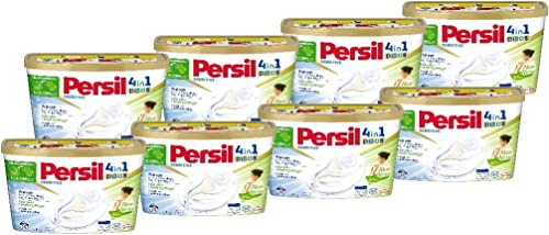 Persil Sensitive 4in1 DISCS Vollwaschmittel (8 x 16 Waschladungen), Waschmittel für Allergiker & Babys, mit beruhigender Aloe vera für sensible Haut, effektiv von 20 °C bis 95 °C