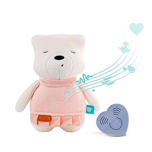 myHummy Baby Einschlafhilfe Bär Suzy | Weißes Rauschen, Schlaflieder und klassische Musik zur Beruhigung | Eigene Aufnahme | Automatische Abschaltung Schlafsensor | Sleep Aid White Noise Sound Bear
