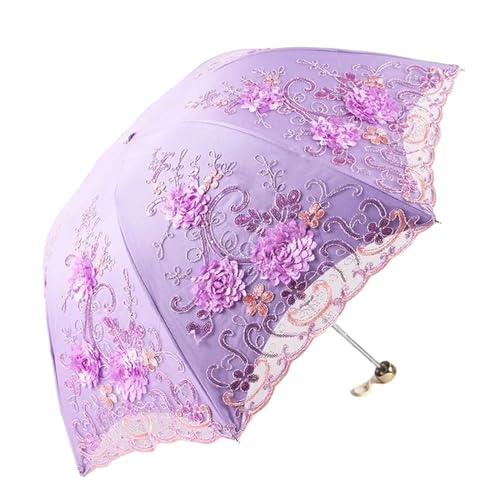 LMLXYZ Regenschirm Mode Vintage Folding Regenschirm Sommer Outdoor Tragbarer Schutz Sonne Regenschirm-n