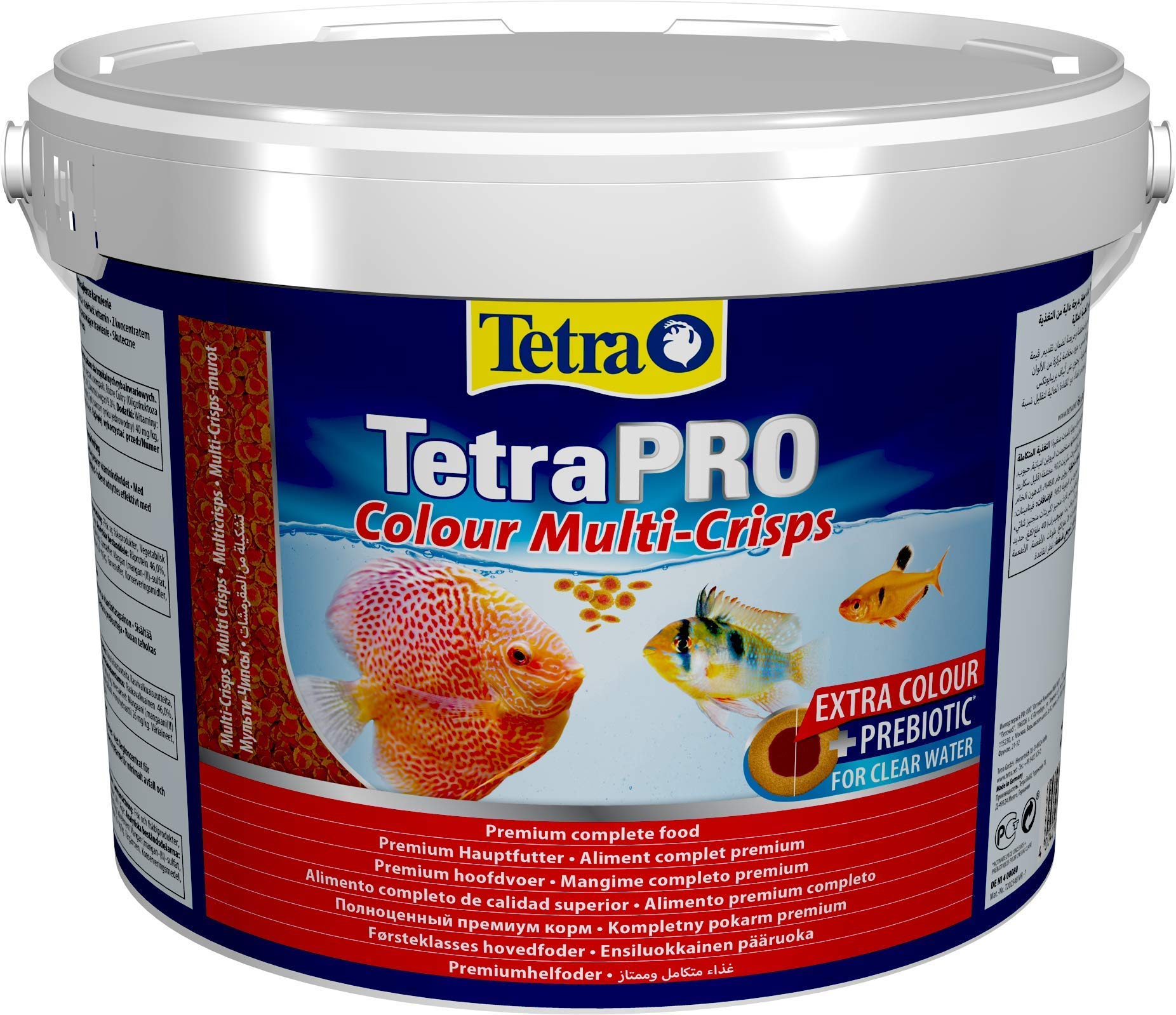 Tetra Pro Colour Multi-Crisps - Premium Fischfutter mit Farbkonzentrat für schöne, farbenprächtige Fische, 10 L Eimer