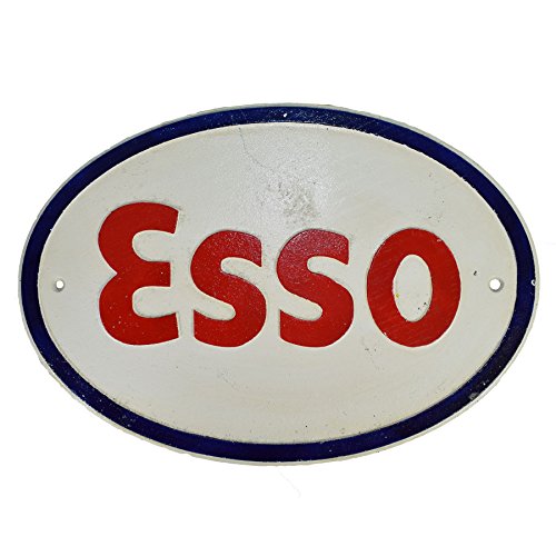 Esso Gusseisen Schild Plakette Tür Wand Garage Benzin Öl Werkstatt Garage Auto