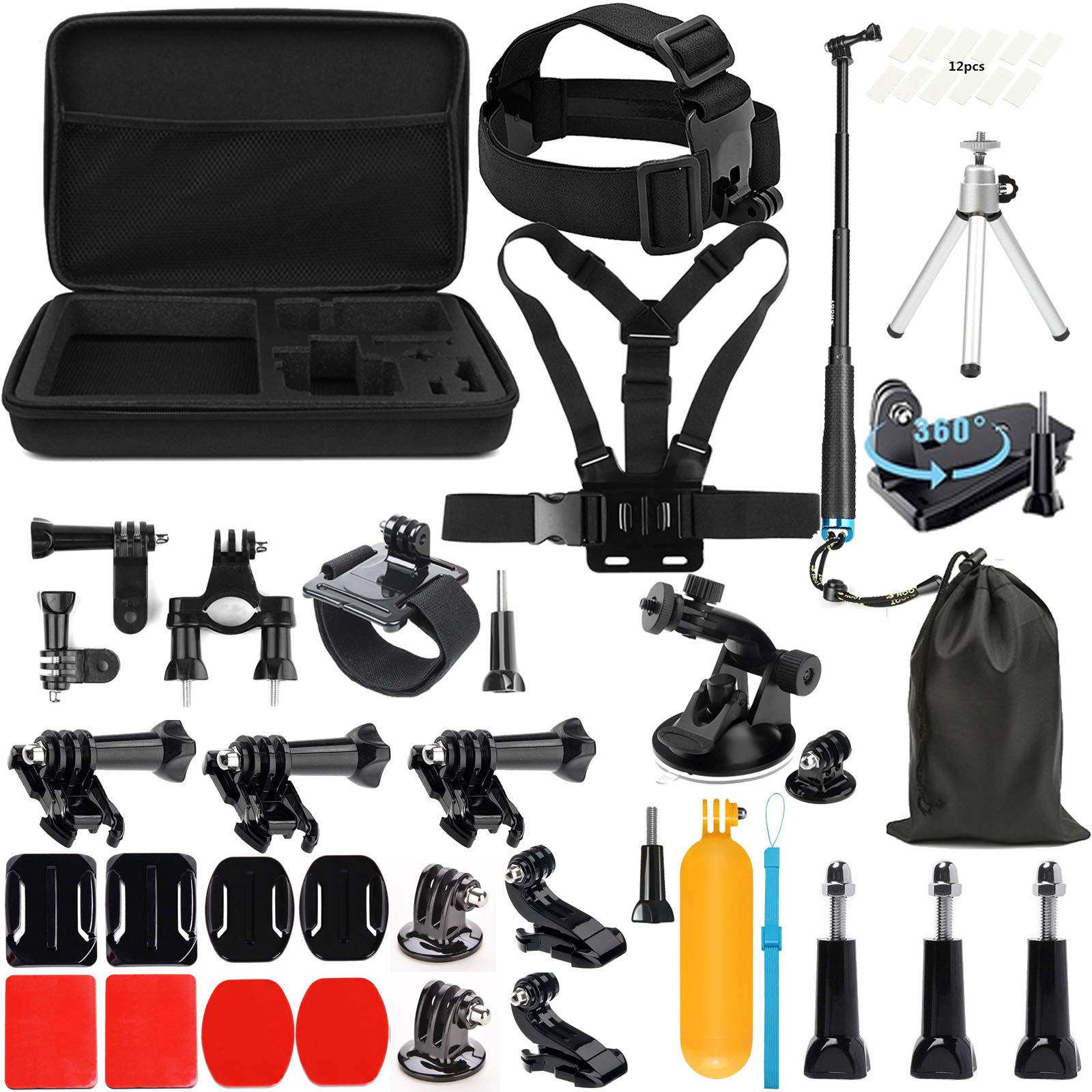 SHOOT Zubehör Set für GoPro Hero 9 8 7 6 5 4 3+ SJ4000 SJ5000 SJ6000 und andere Outdoor Sport Action Kamera