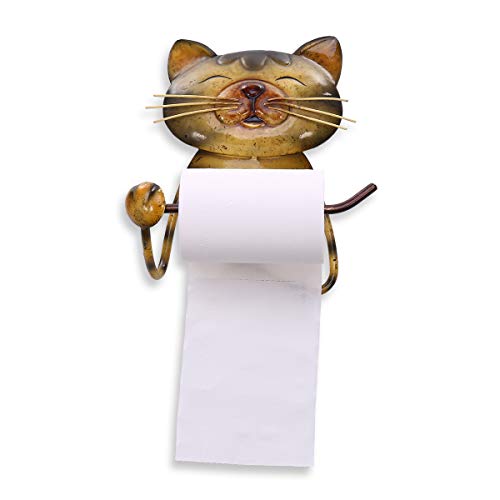 Tooarts Katzen-Toilettenpapierhalter aus Eisen für Badezimmer, Halterung für Wandpapierrolle