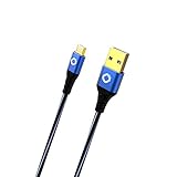 OEHLBACH USB Plus Micro - USB-Kabel für Android - USB Typ A 2.0 zu MicroB - PVC-Mantel - OFC, blau/schwarz - 3m