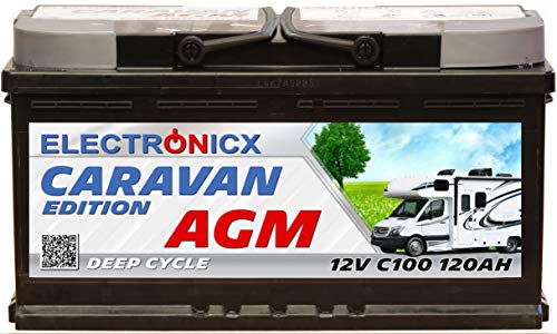 Electronicx Caravan Edition-2 Batterie AGM 120 AH 12V Wohnmobil Boot Versorgung